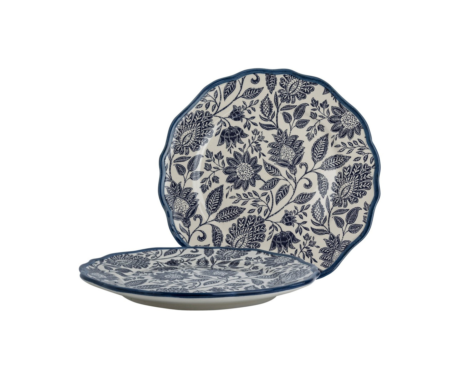 Набір 2-х тарілок з синім квітковим принтом HEDINGHAM Giftset 2 Plates Ø27 (Blue)