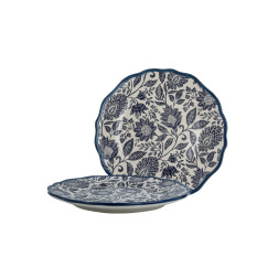 Набір 2-х тарілок з синім квітковим принтом HEDINGHAM Giftset 2 Plates Ø21 (Blue)
