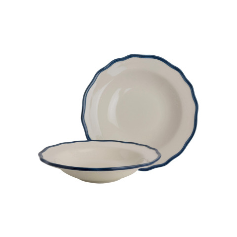 Набір 2-хглибоких  тарілок з синім обідком HEDINGHAM Giftset 2 Plates deep Ø22,5 (Solid Blue)