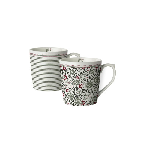 Набір чашок WILD CLEMATIS GIFTBOX SET OF2 MUGS 320ml (Red/Green Stripe)