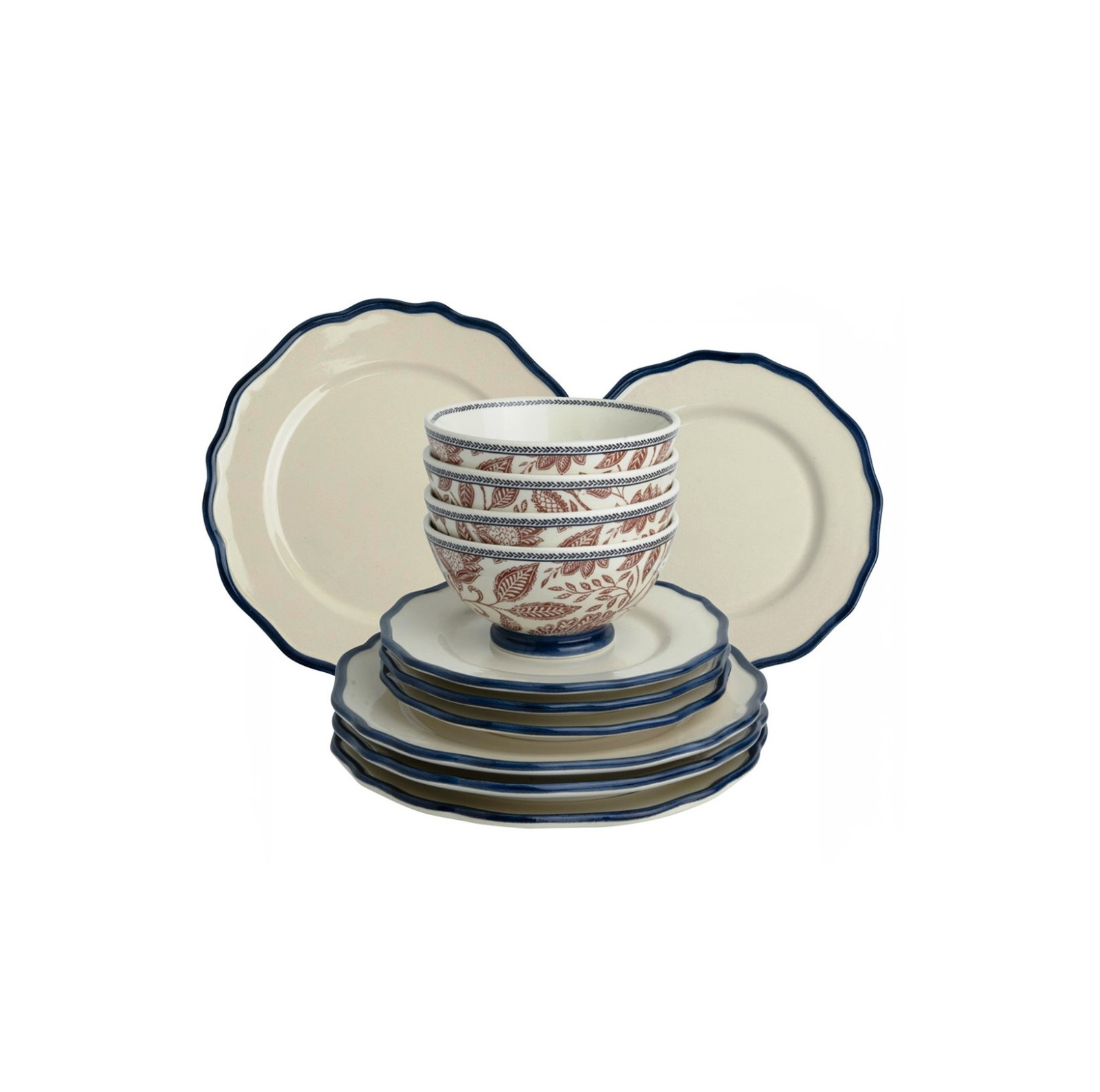 Сервіз з 12 предметів з теракотовим відтінком Hedingham Giftset 12 piece Blue Terra