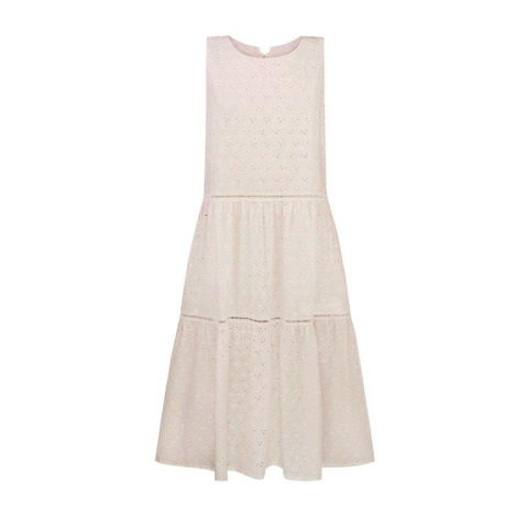 Сарафан з перфорованої бавовни,  з двома воланами Білий 