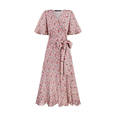 Сукня на запах з віскози з довгим поясом та рукавами-дзвіночками Red Laverton