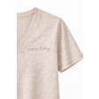 Піжамна футболка з коротким рукавом бежевий меланж