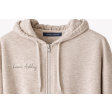 Жіноче брендоване худі на блискавці, бежевий меланж Жіноче брендоване худі на блискавці, бежевий меланж