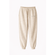 Жіночі брендовані штани-джогери з бежевого меланжевого трикотажу