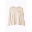 Піжамна футболка з довгим рукавом, бежевий меланж