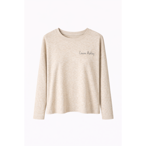 Піжамна футболка  з довгим рукавом, бежевий меланж