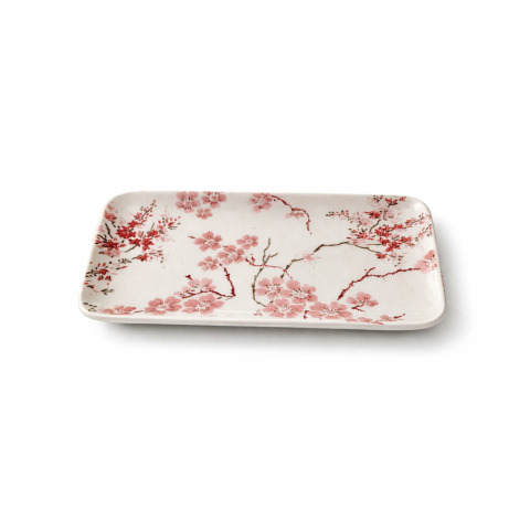 Прямокутна тарілка ORIENTAL BLOSSOM 22*12 (Silver)