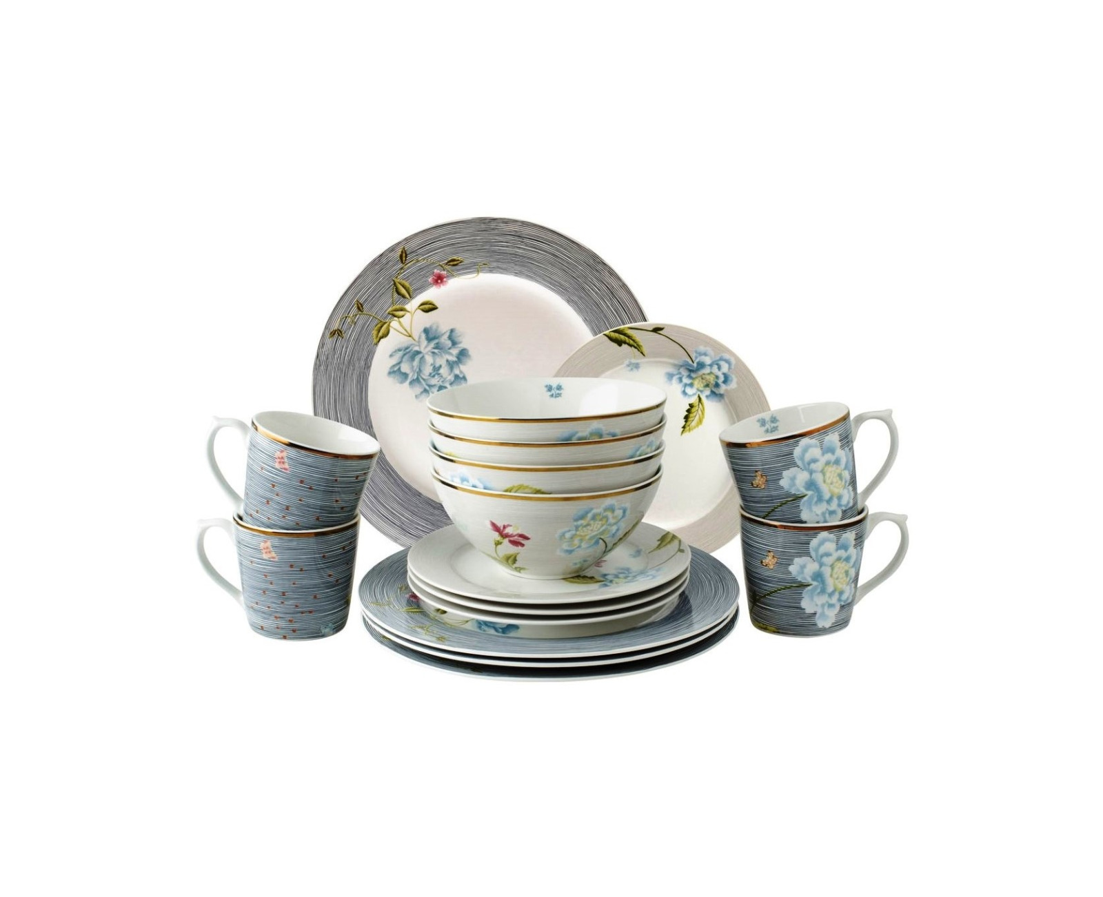 Сервіз з 16 предметів Heritage Giftset 16 pcs Grey/White