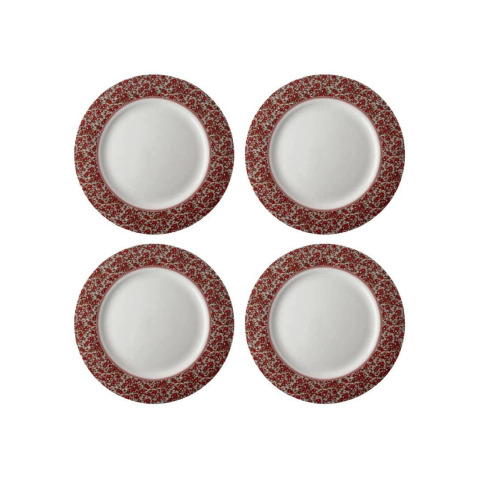 Набір 4-х тарілок STOCKBRIDGE Giftset 4 PLATE Ø26 (Red/White)