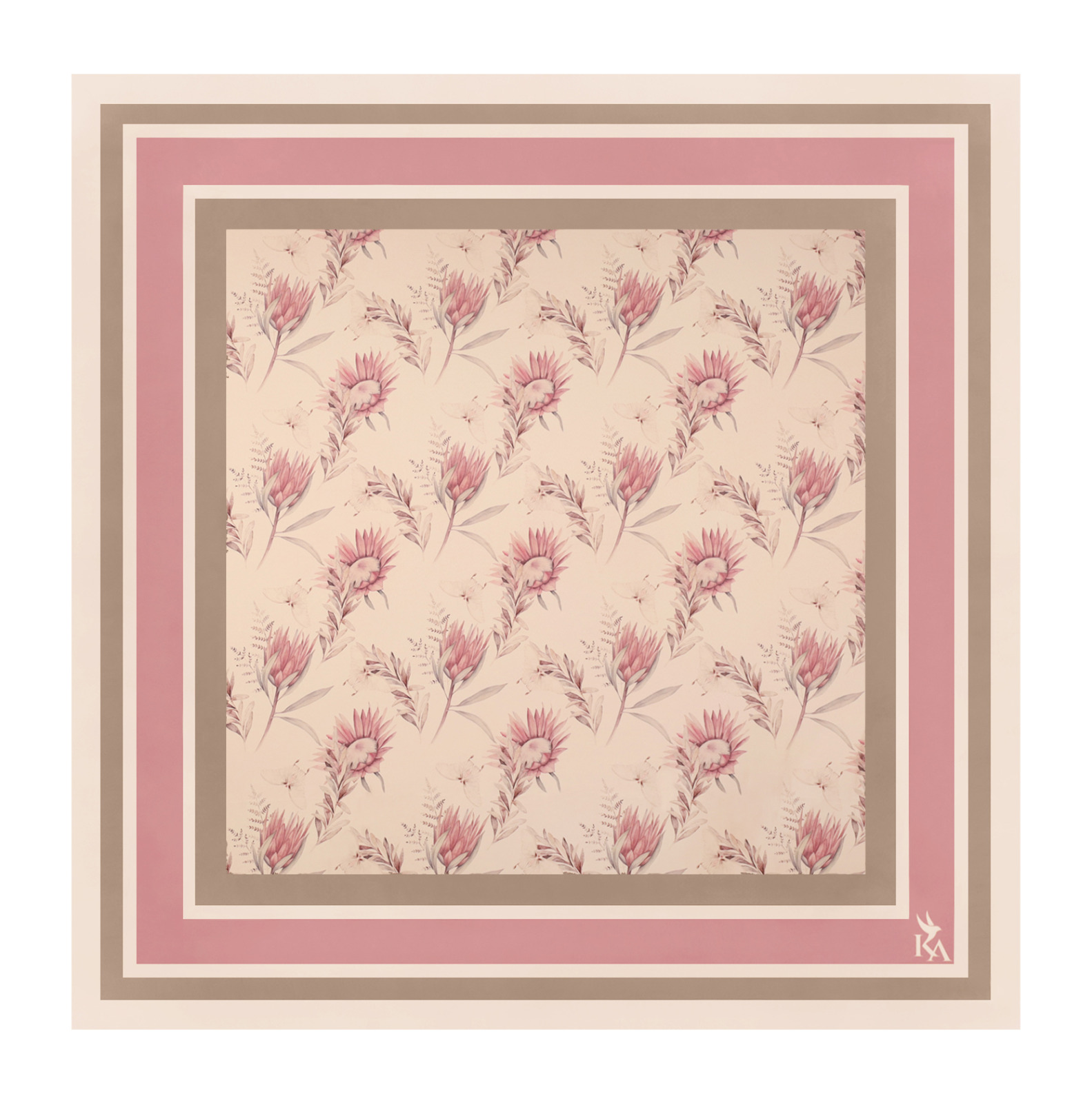 Велика хустка золотистого кольору з принтом Artishok