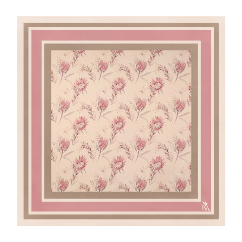 Велика хустка золотистого кольору з принтом  Artishok