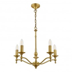 Люстра-канделябр на 5 лампочок LUDCHURCH 5 LIGHT SOFT MATT ANTIQUE BRASS