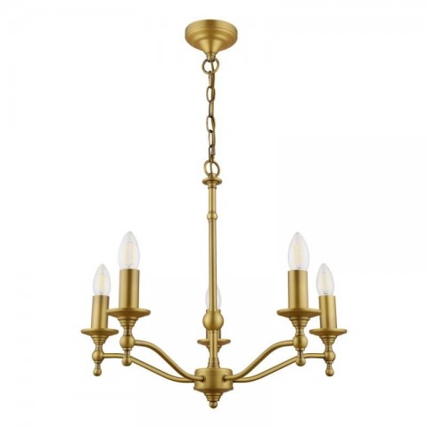 Люстра-канделябр на 5 лампочок LUDCHURCH 5 LIGHT SOFT MATT ANTIQUE BRASS