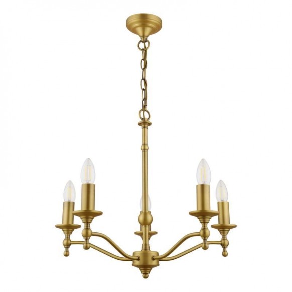 Люстра-канделябр на 5 лампочок LUDCHURCH 5 LIGHT SOFT MATT ANTIQUE BRASS