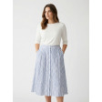 Спідниця міді з бавовни у блакитно-білу смужку