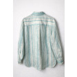Лляна сорочка у бірюзово-блакитну акварельну смужку