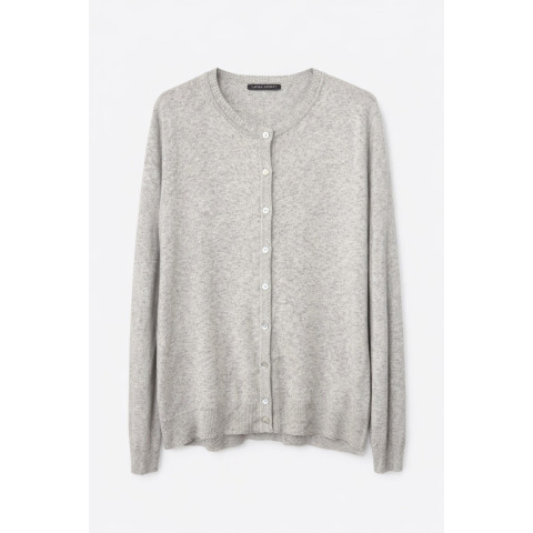 Класичний жіночий кардиган з бавовни та кашеміру з довгим рукавом пшеничного кольору