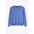 Жіночий пуловер з бавовни та кашеміру з довгим рукавом блакитного кольору Жіночий пуловер з бавовни та кашеміру з довгим рукавом блакитного кольору