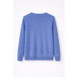 Жіночий пуловер з бавовни та кашеміру з довгим рукавом блакитного кольору Жіночий пуловер з бавовни та кашеміру з довгим рукавом блакитного кольору