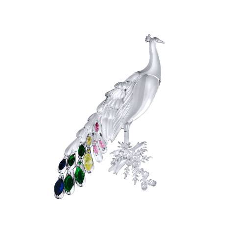 Брошка з павичем Belvedere