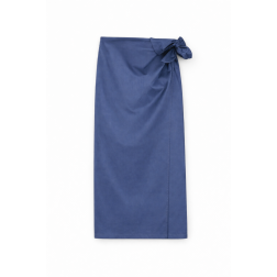 Жіноча спідниця міді Laura Ashley синього кольору на запах