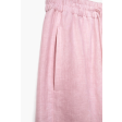 Жіночі лляні штани палаццо у пастельно-рожевому кольорі