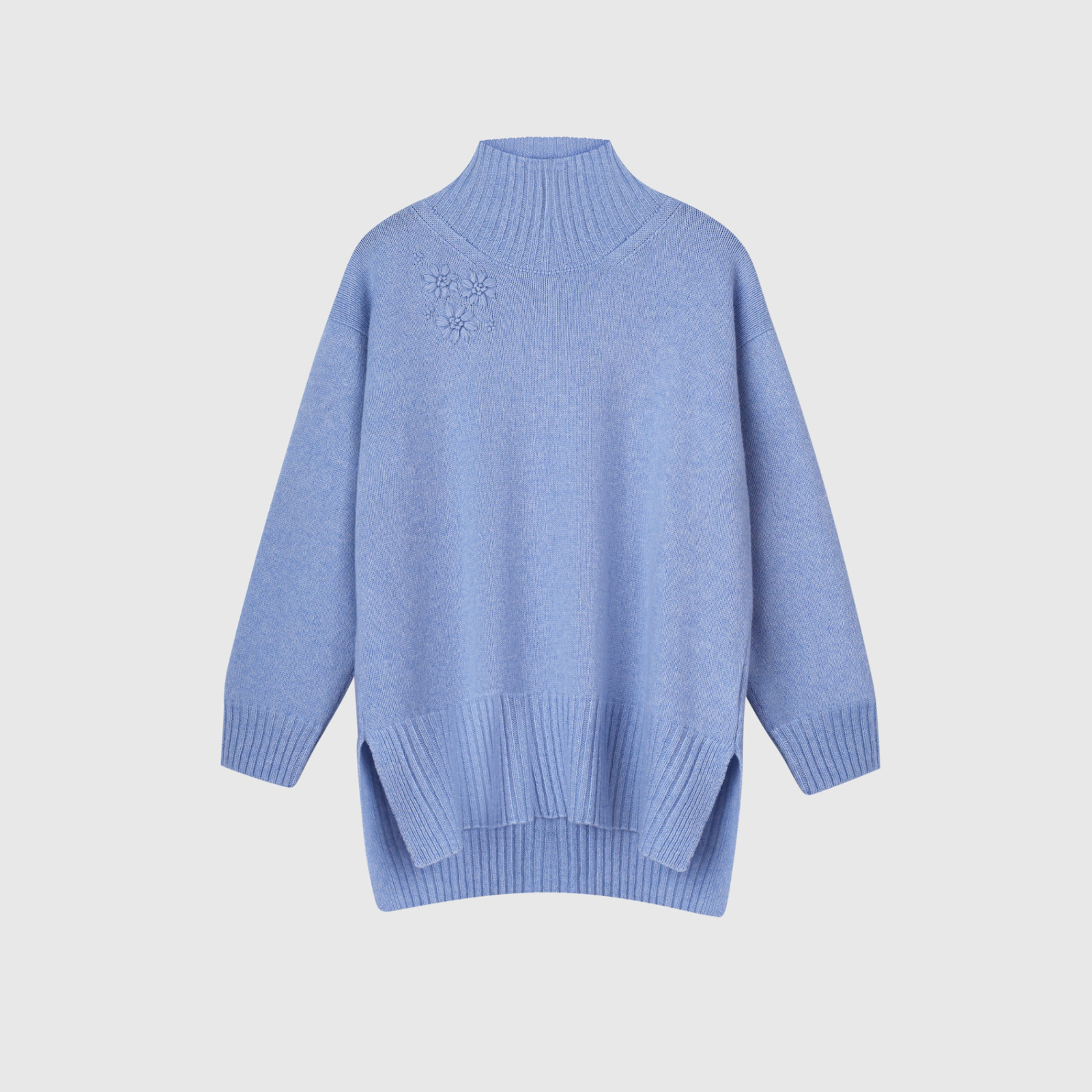 Блакитний светр оверсайз із кашеміру та вовни