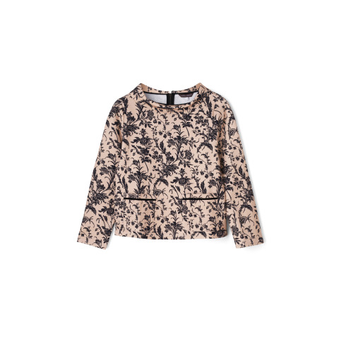 Футболка Лора Ешлі з чорно-кремовим квітковим принтом Lloyd