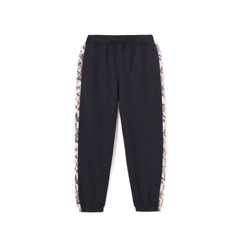 Чорні штани-джогери з принтованими лампасами Lloyd