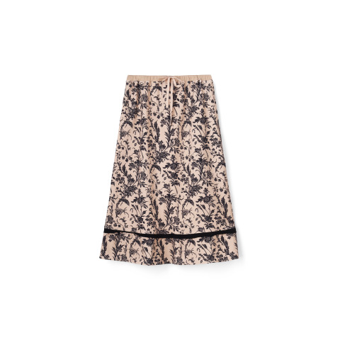 Трикотажна міді спідниця в кремово-чорному квітковому принті Lloyd