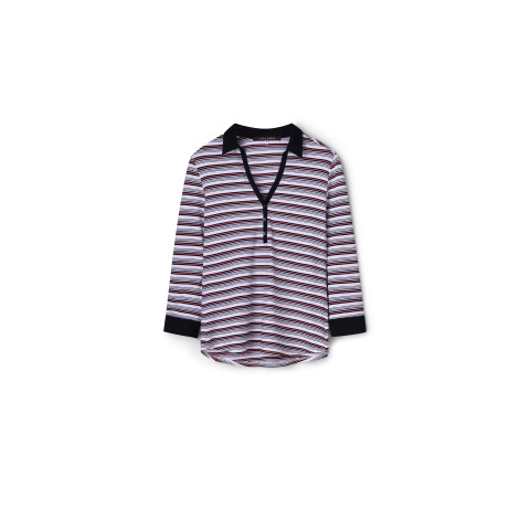 Футболка-поло Laura Ashley у чорно-червону смужку