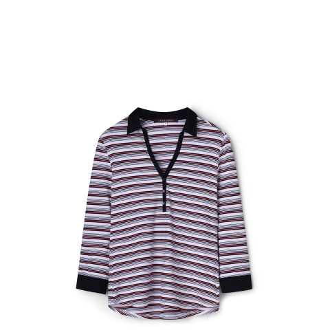 Футболка-поло Laura Ashley у чорно-червону смужку