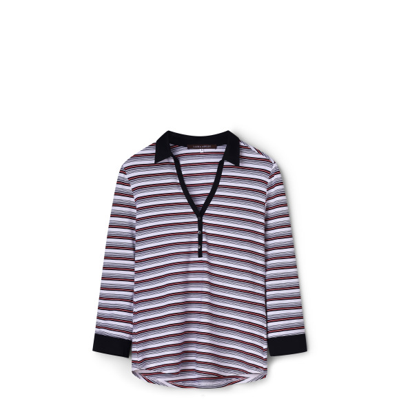 Футболка-поло Laura Ashley у чорно-червону смужку