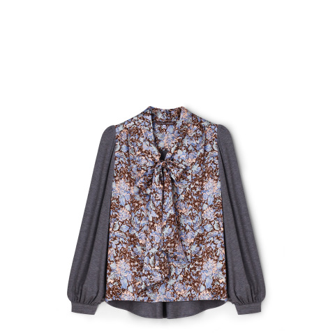 Шовкова блузка Laura Ashley з принтом Greenfield Peony