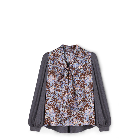 Шовкова блузка Laura Ashley з принтом Greenfield Peony
