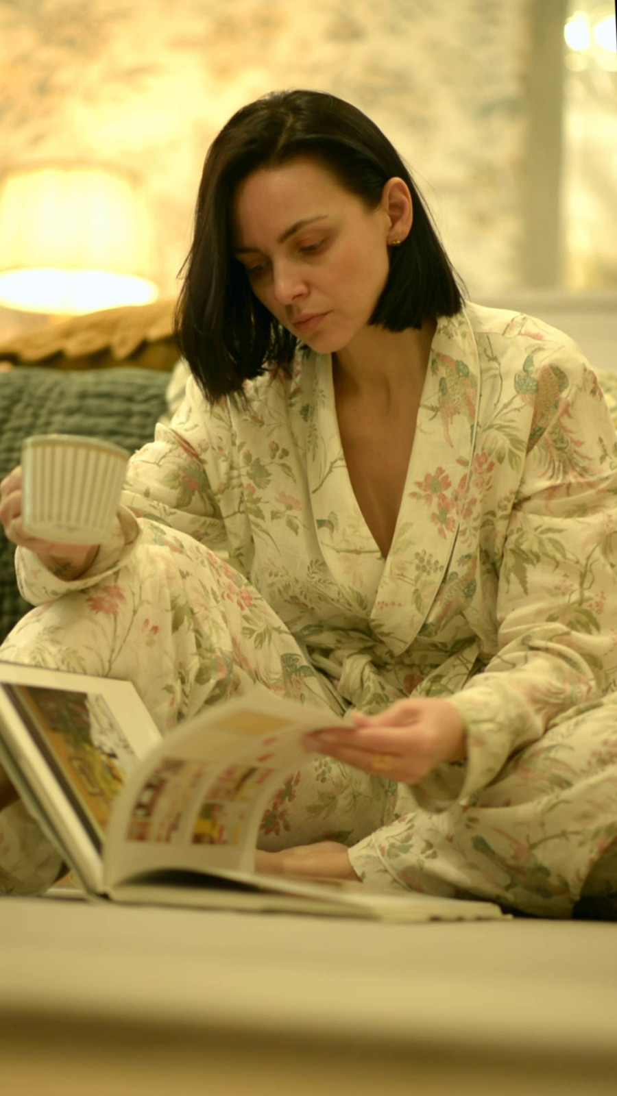 Лляний халат-кімоно з принтом Attleton