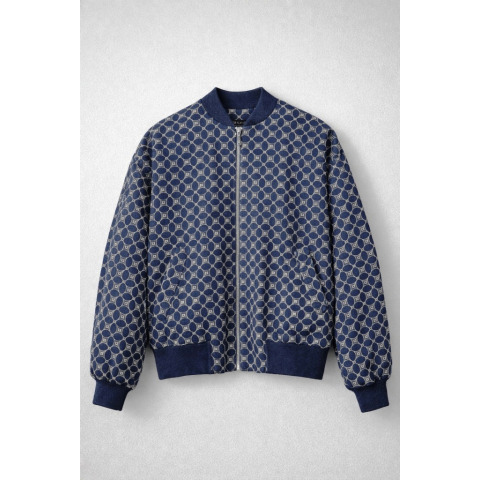 Жіночий жакет-бомбер Laura Ashley з вишитої бавовни кольору денім