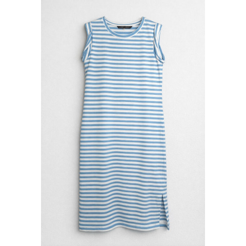 Трикотажна сукня міді Laura Ashley у біло-блакитну смужку