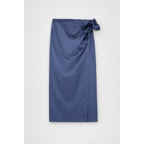 Жіноча спідниця міді Laura Ashley синього кольору на запах