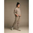 Штани-джогери з вовни ягня в сіро-бежевому кольорі
