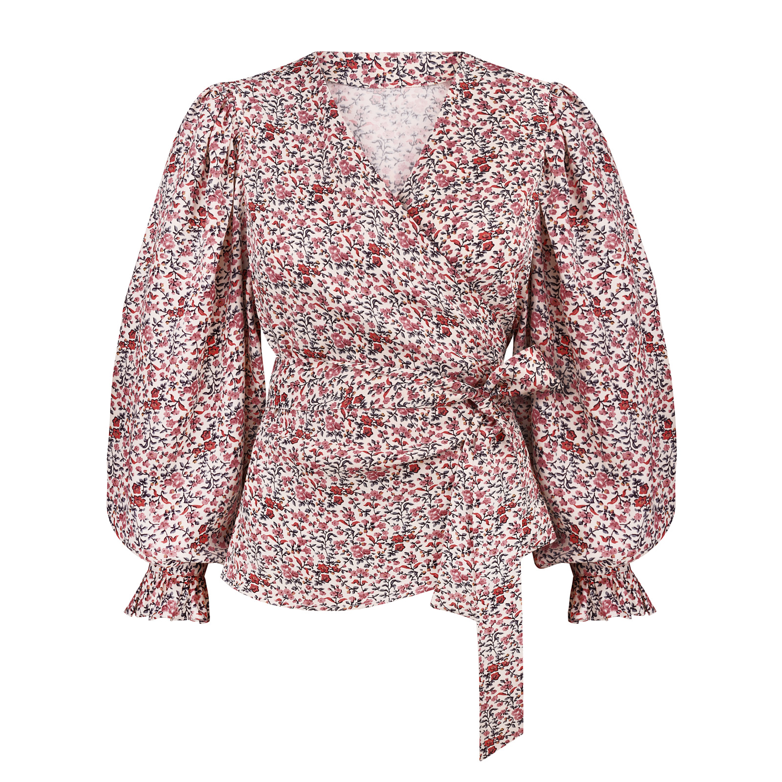 Блуза на запах із віскози з принтом Red Laverton