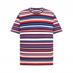 Жіноча футболка в різнокольорову смужку з віскози з еластаном Multy stripe 