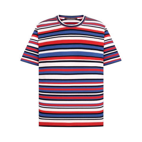 Жіноча футболка в різнокольорову смужку з віскози з еластаном Multy stripe 
