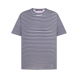 Жіноча футболка в синьо-білу смужку з віскози з еластаном Navy stripe 
