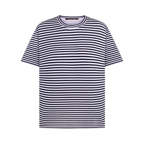 Жіноча футболка в синьо-білу смужку з віскози з еластаном Navy stripe 