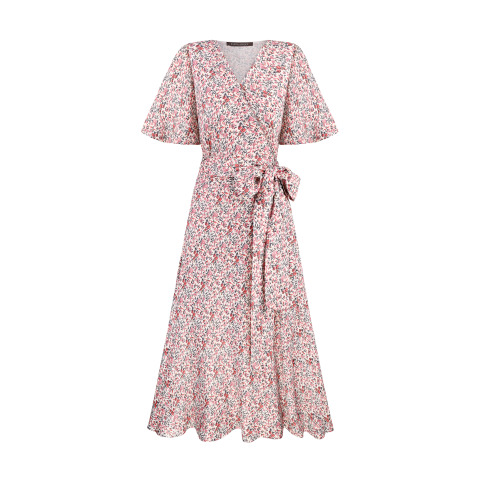 Сукня на запах з віскози з довгим поясом та рукавами-дзвіночками Red Laverton