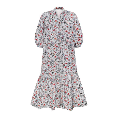 Сукня-сорочка з попліну з волошковим принтом, вільного крою, рукав 3/4 Indienne 