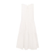 Сарафан з перфорованої бавовни, з двома воланами Білий